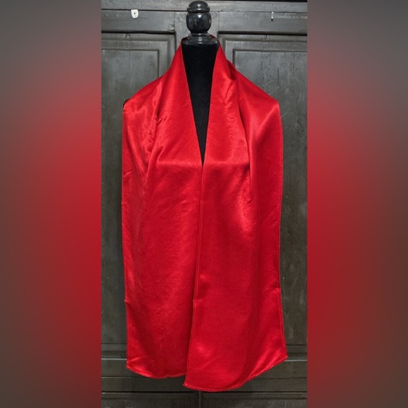 Christie of CA rayon silky red scarf- one size - Picture 2 of 12